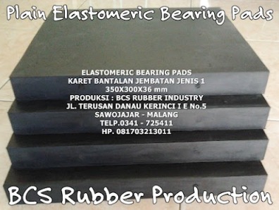 Plain Elastomeric Bearing Pad I Jenis  1 : 350 X 300 X 36 mm Standard  PU